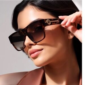 Women‎ Sunglasses Kleo Style Sleek Stylish Bold Flat Top Tortoise Classic Female
